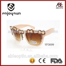 Moda personalizada uv 400 ce estilo princesa óculos de sol de bambu polarizados